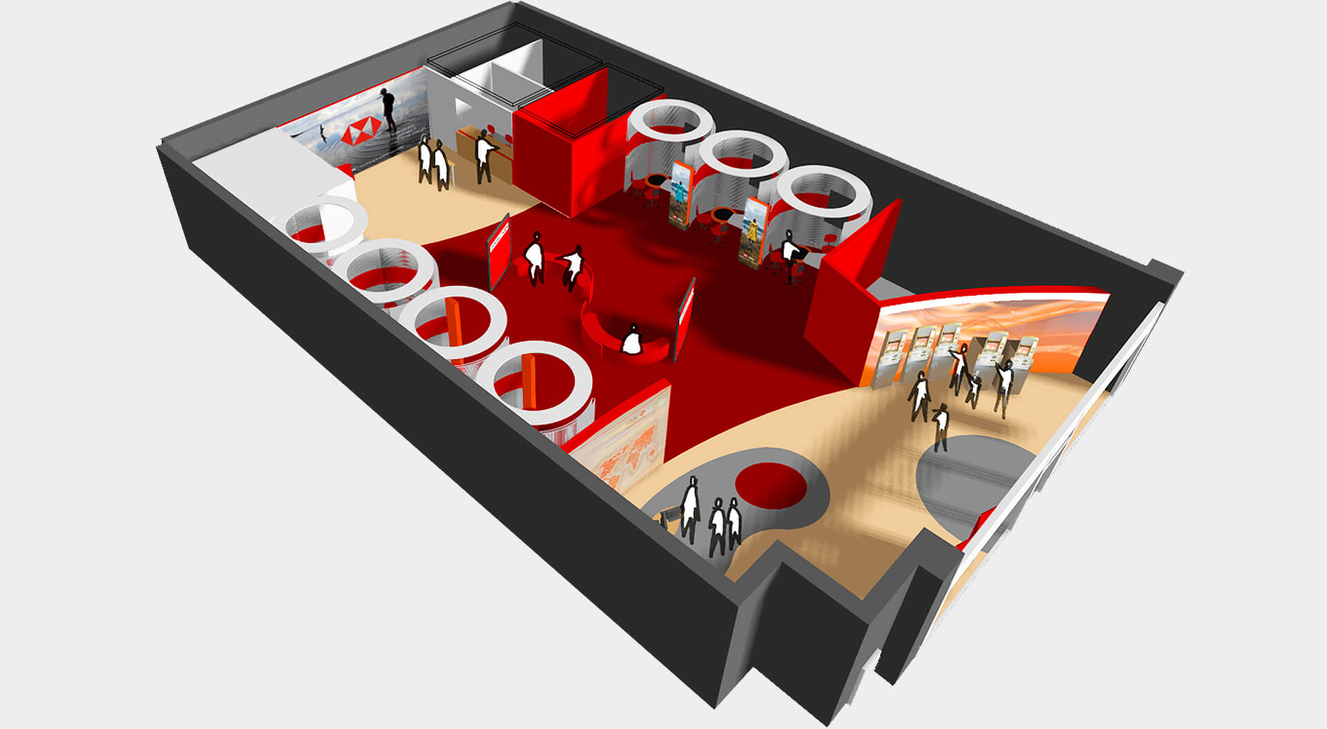 HSBC Bank Retail Interior Concept Visual - Branch planning