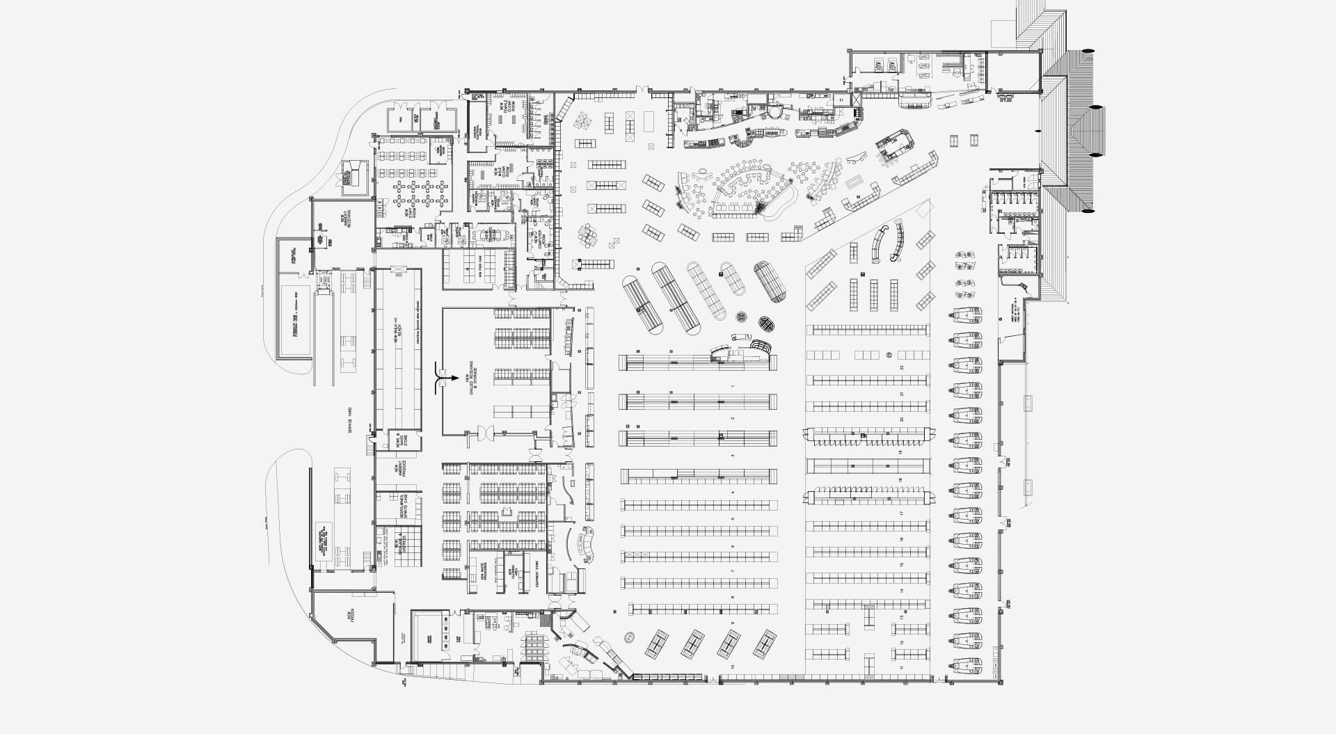Safeway Mega store hypermarket floor plan layout and design