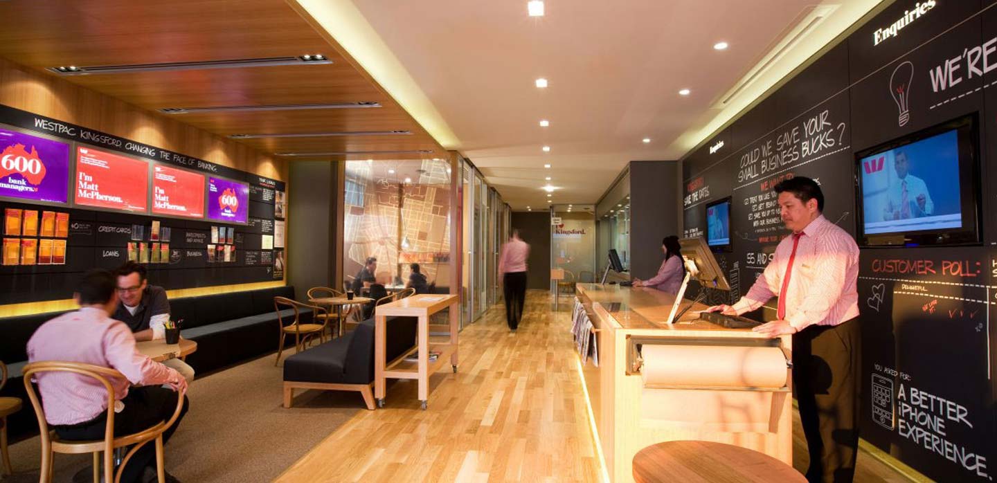 Westpac bank interior,  Image from The Financial Brand.com