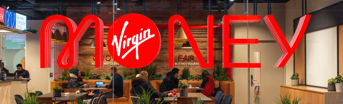 Retail Bank trends 2021, inspiring branch design and digital brand innovation at Virgin Money.