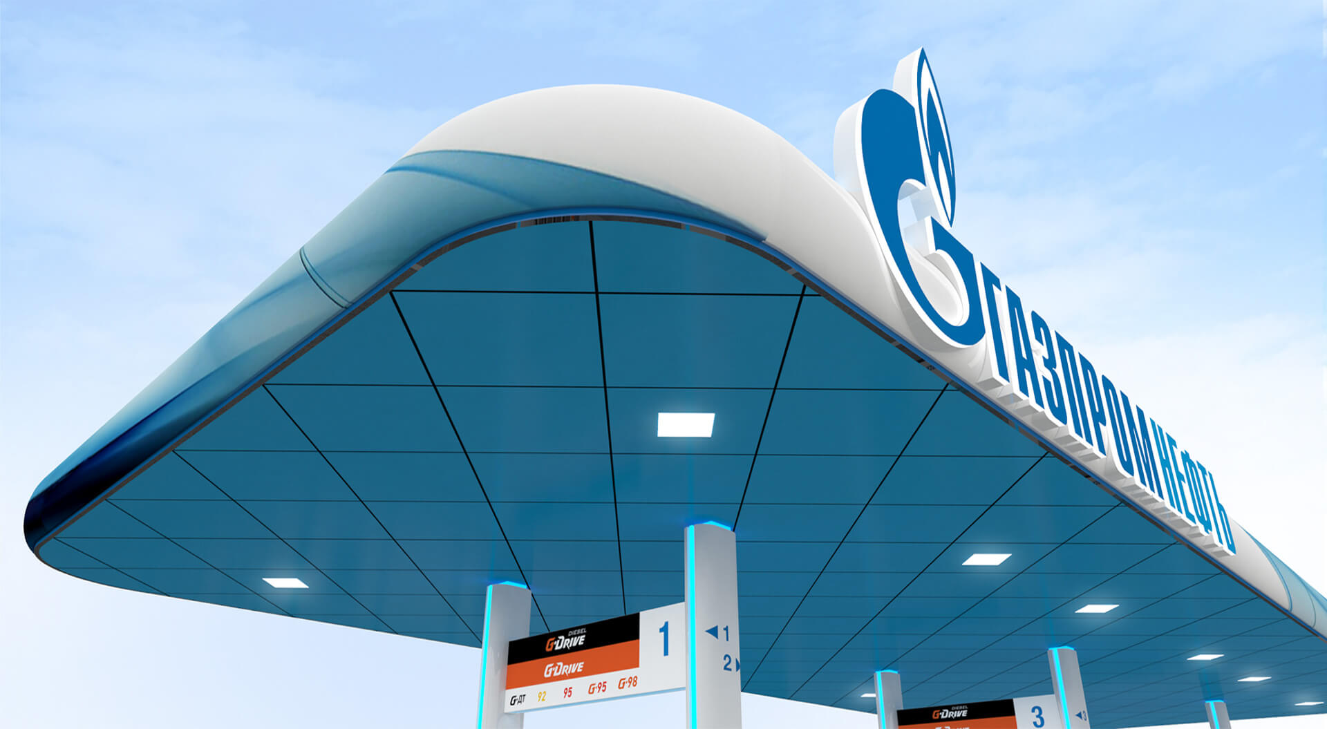 Gazprom Neft Russia petrol filling station Retail interior store design, branding, concepts, ideas