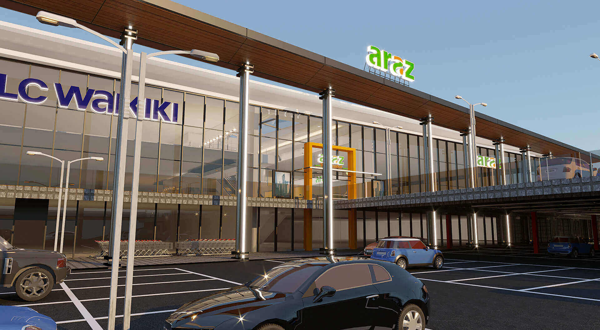 Araz Shopping Centre Azerbaijan, Designing a Local Mall, External Parking - CampbellRigg Agency