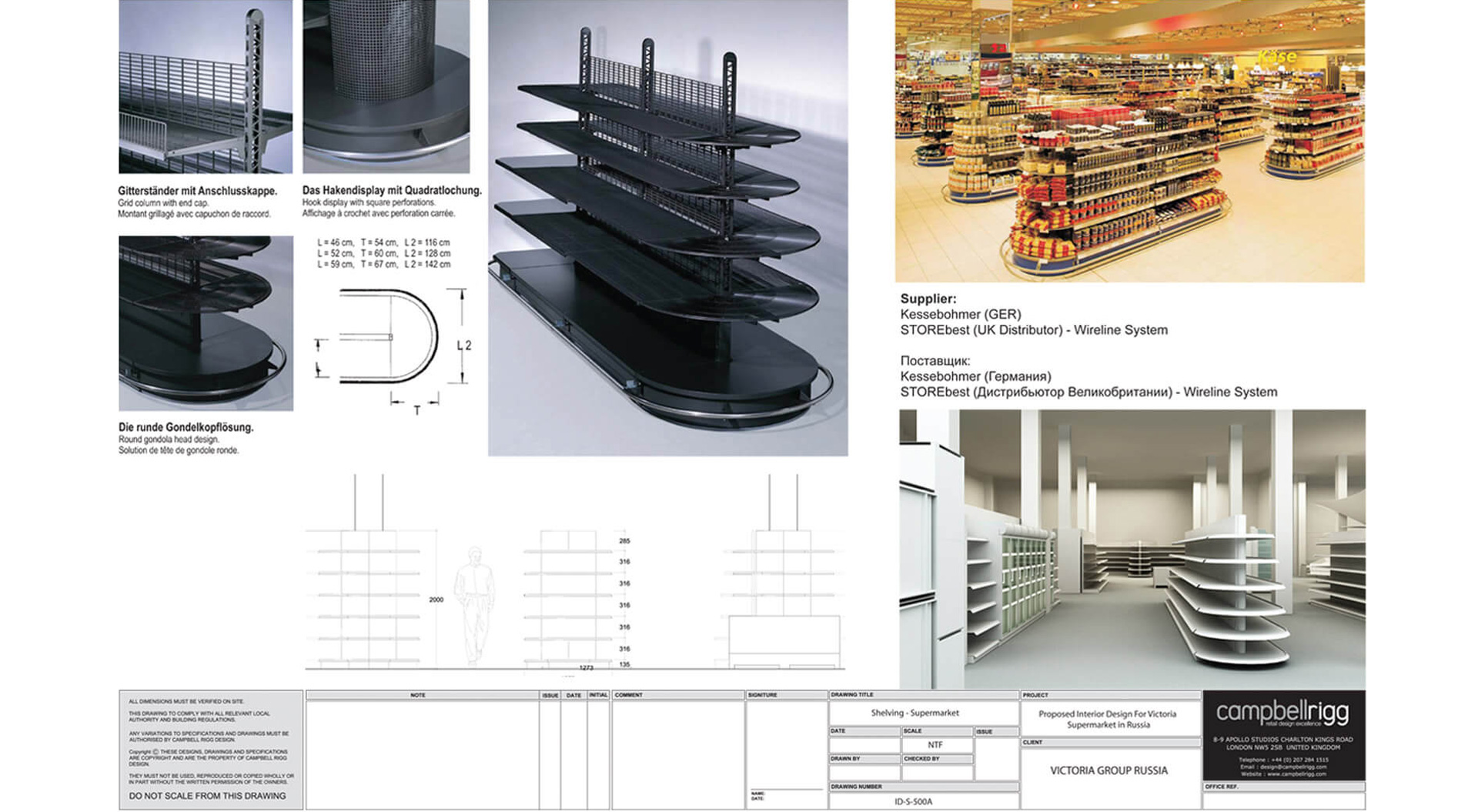 Victoria supermarkets Russia in-store shelving design and planning