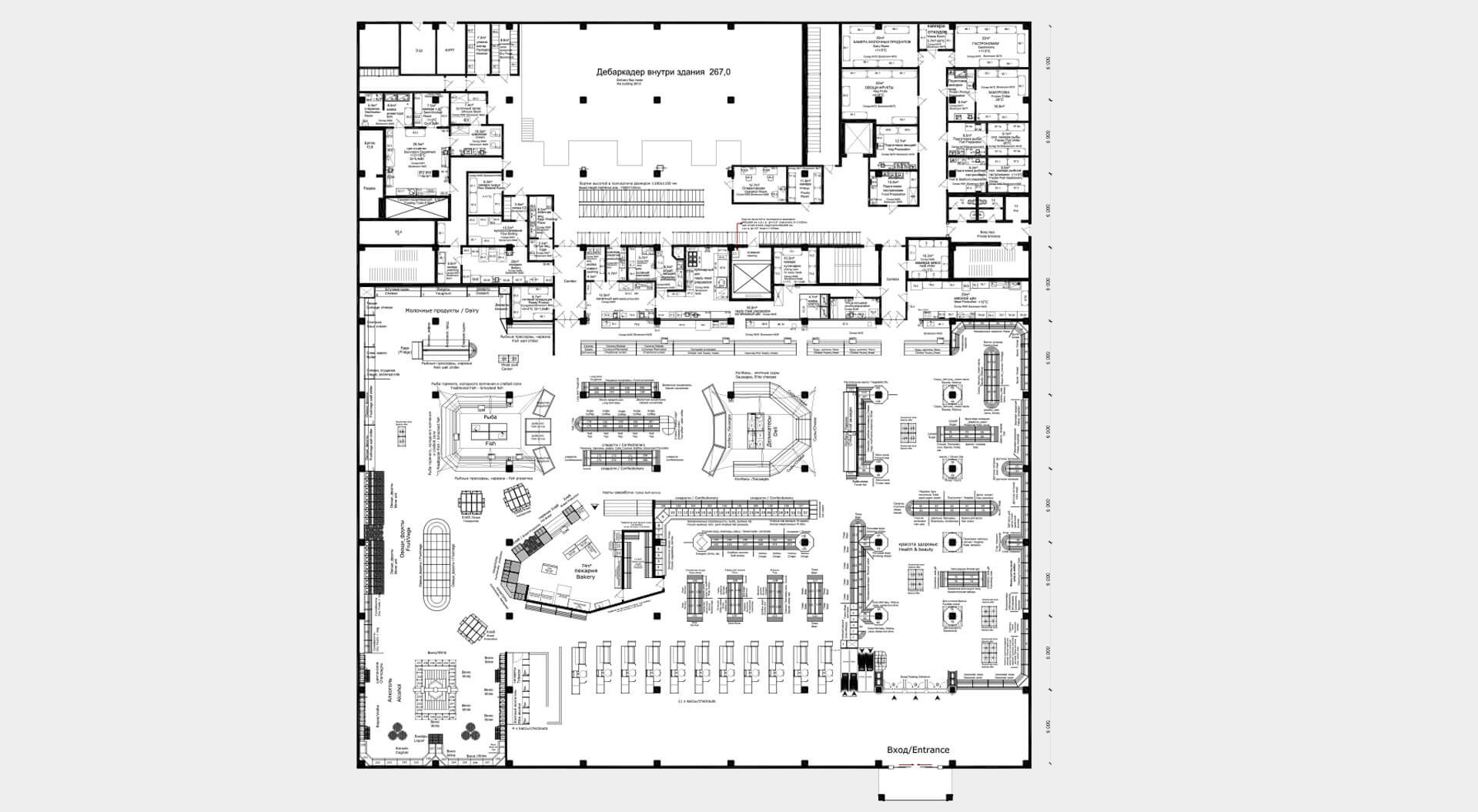 Victoria supermarket floor plan and merchandising system layout