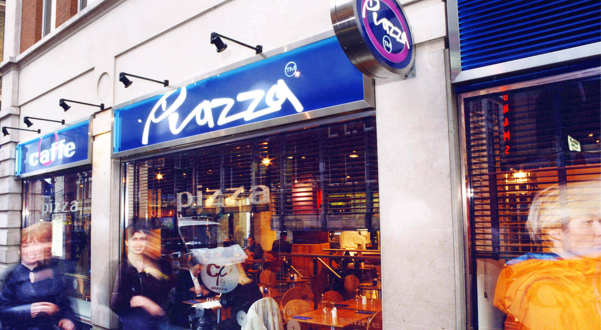 Caffe Piazza brand identity and interior design for a restaurant, 