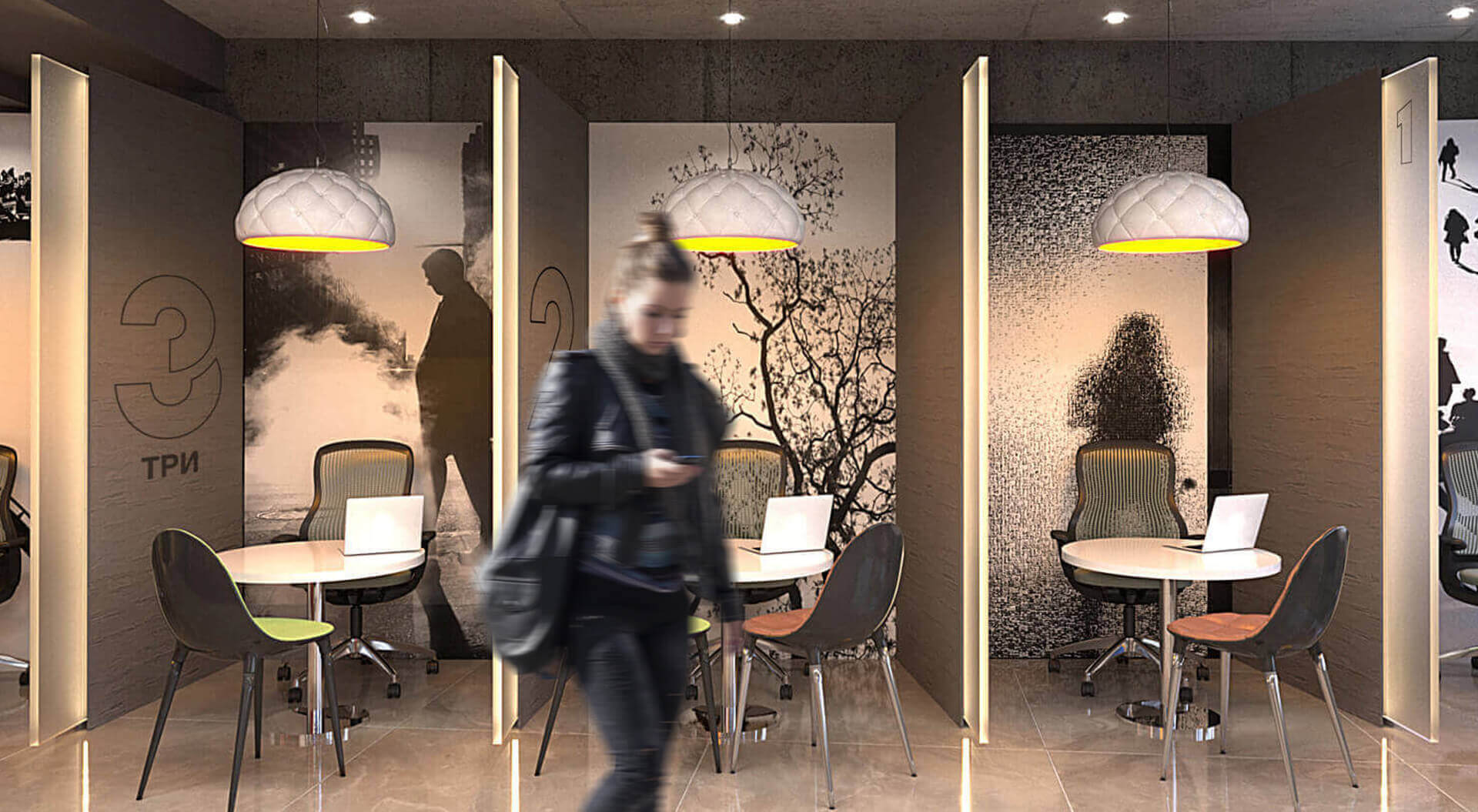Zenit Bank Russia - contemporary interior design flagship branch, interview zone, a customer-first mindset to enhance bank transformation phygital strategy