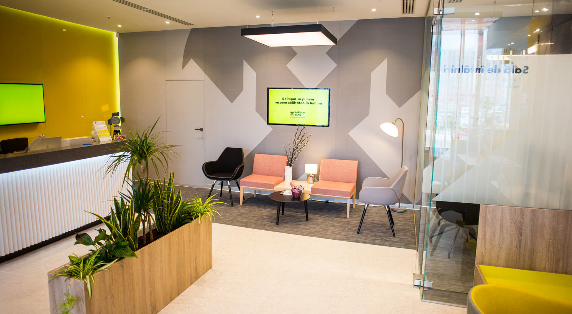 Raiffeisen Micro Bank - Teller Counter, Waiting Area & Conference Room Interior Design