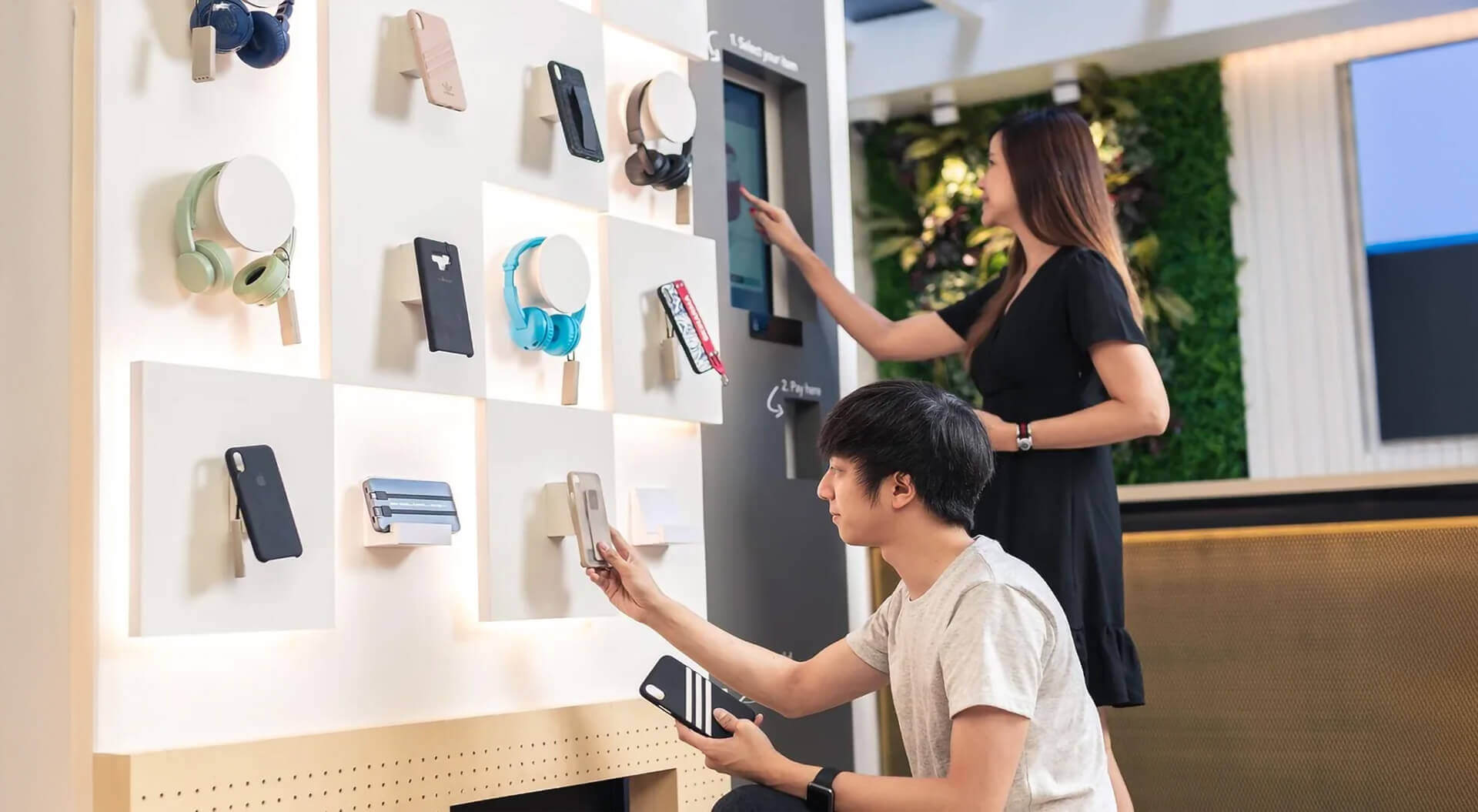 Singtel Unboxed Popup Store Interior merchandising display