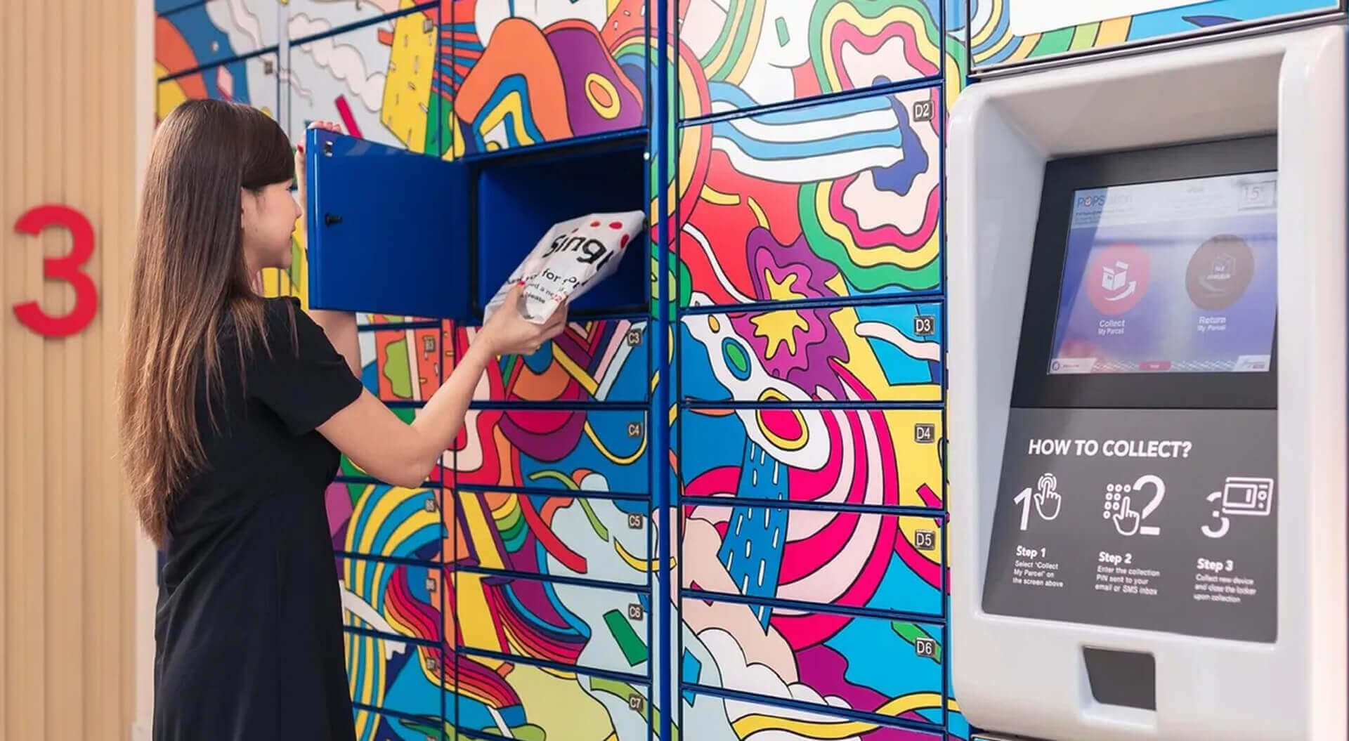 Singtel Unboxed Popup Store Interior Collection Point
