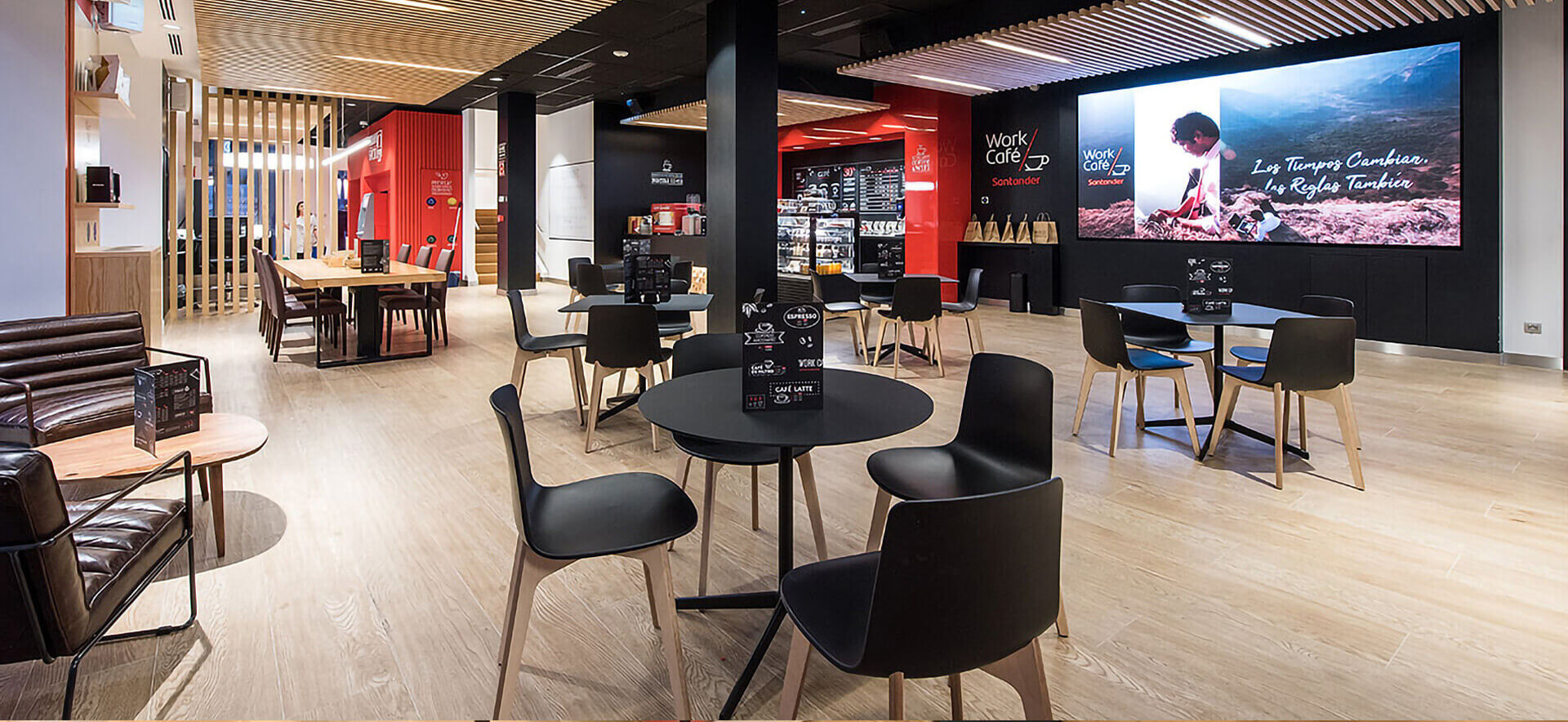 Santander's Work Cafe Branch Interior Design Conference Area