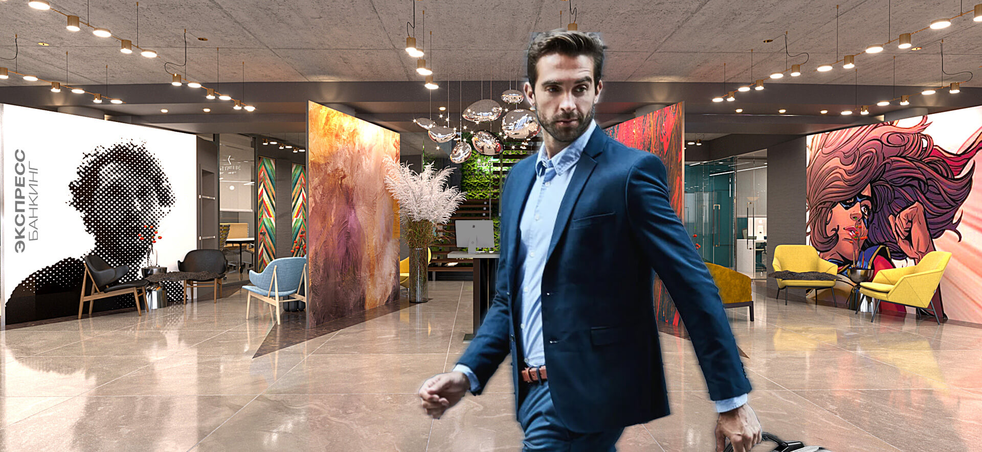 Zenit Bank Russia, Entrance to banking hall - Campbell Rigg Agency