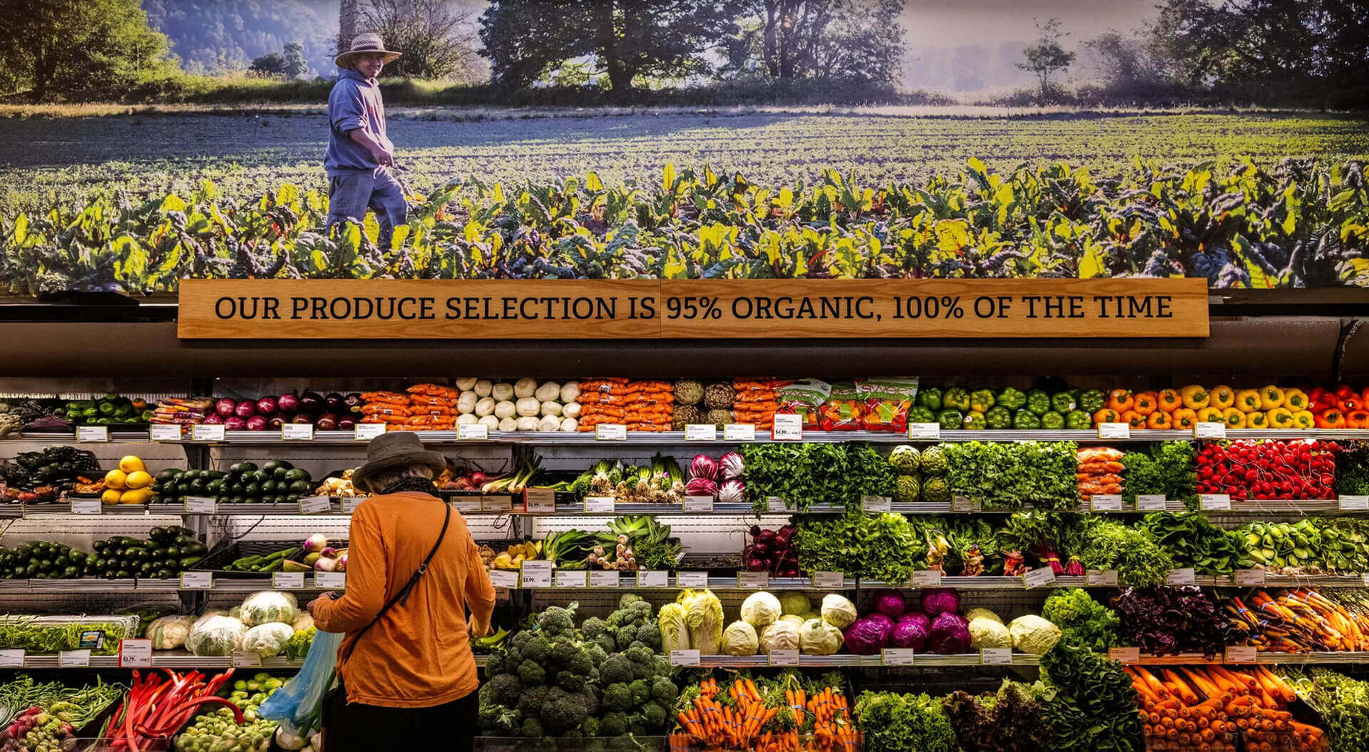 PCC Community Market F&V branding and merchandising