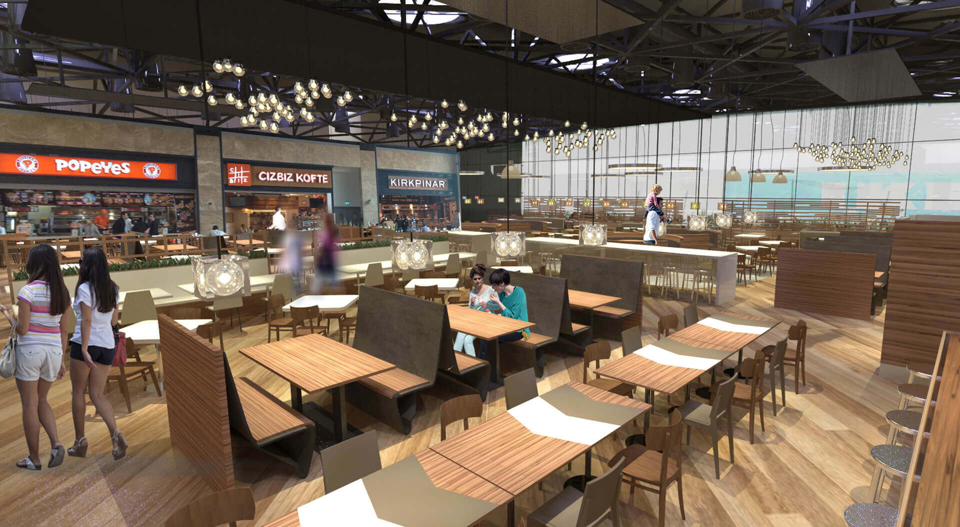 Forum Istanbul Mall Turkey – food court hall visual.