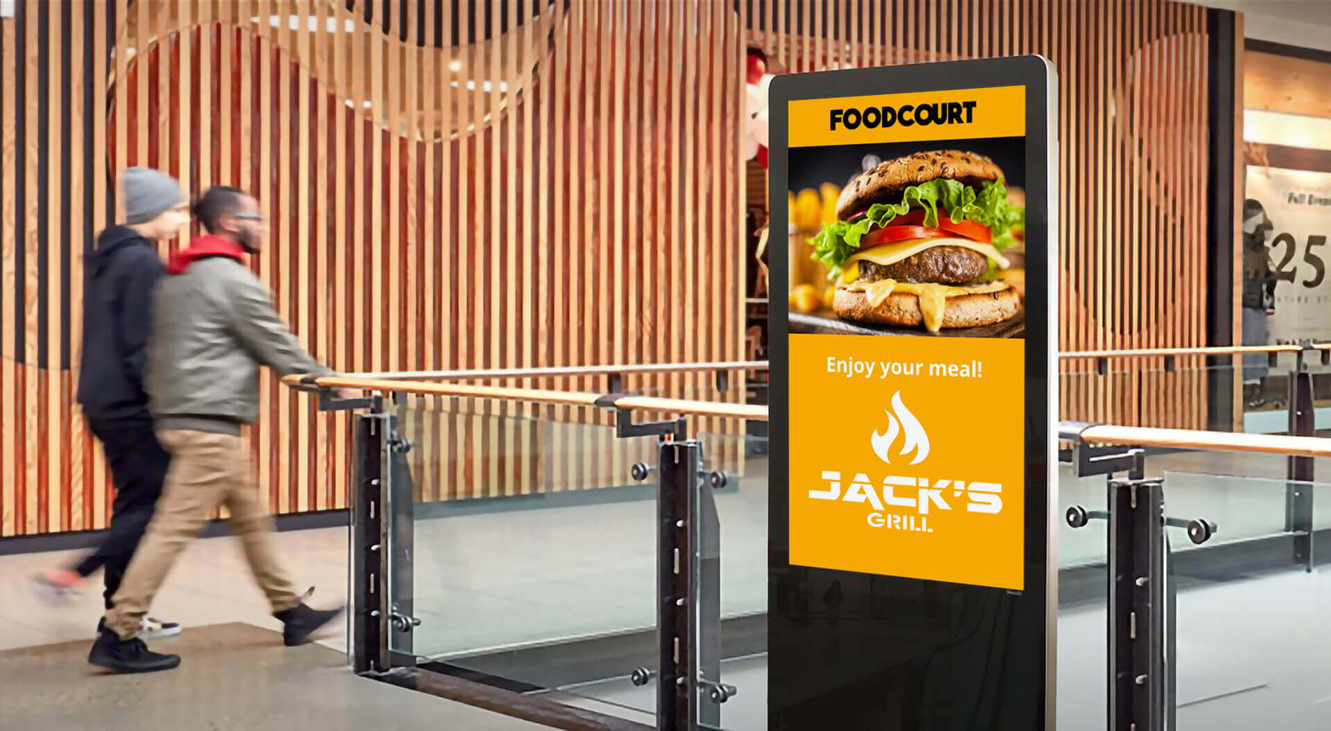 Shopping Mall digital food court advertising.