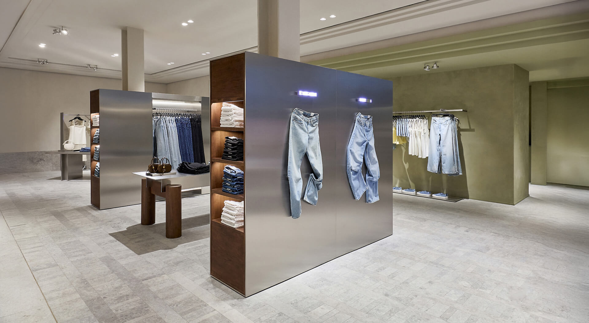 Zara Man Interior Store Concept - Jeans Merchandising System Design Torino Italy