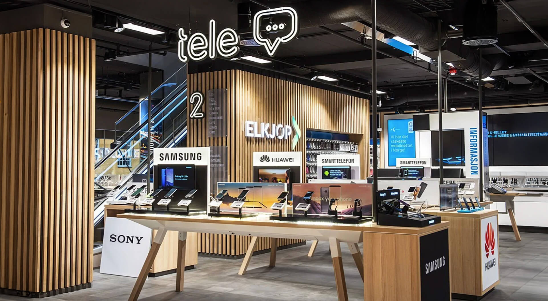 Elkjop Store Interior Design - Mobile Phone Department Branding