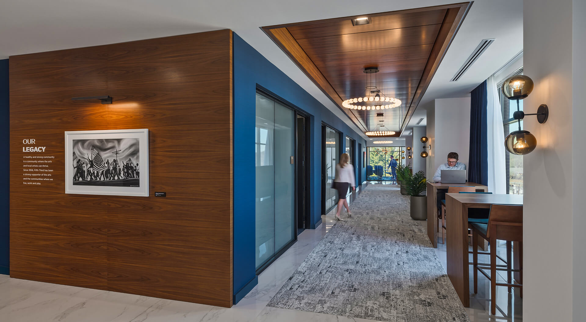 Fifth Third Bank Montgomery transit area interior design