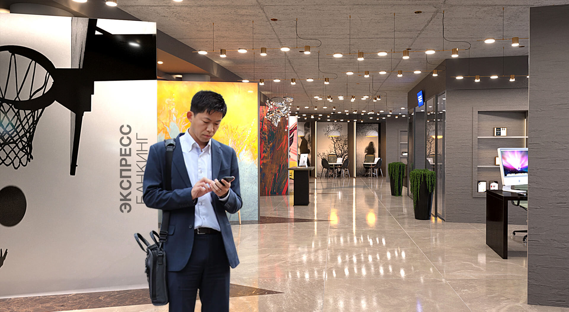 Zenit  Bank banking lobby zone design