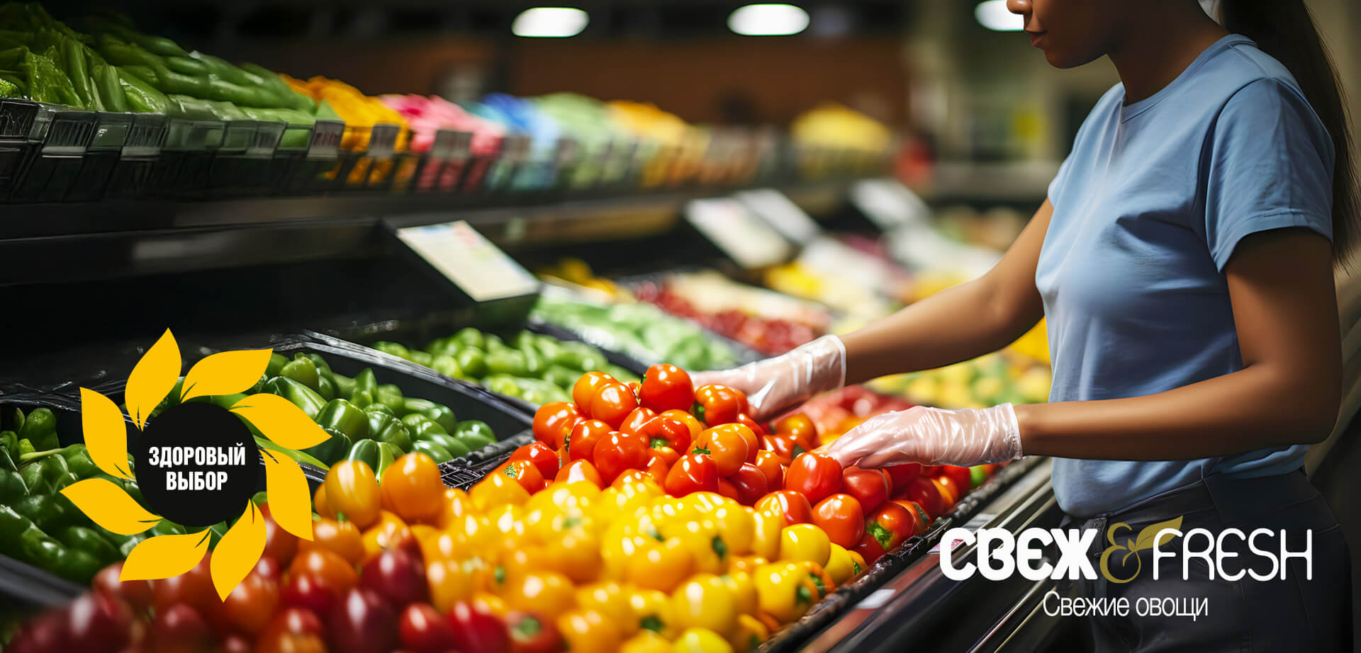 Fresh & Fresh branding of the vegetable department - Sub-brand identity "Healthy choice".