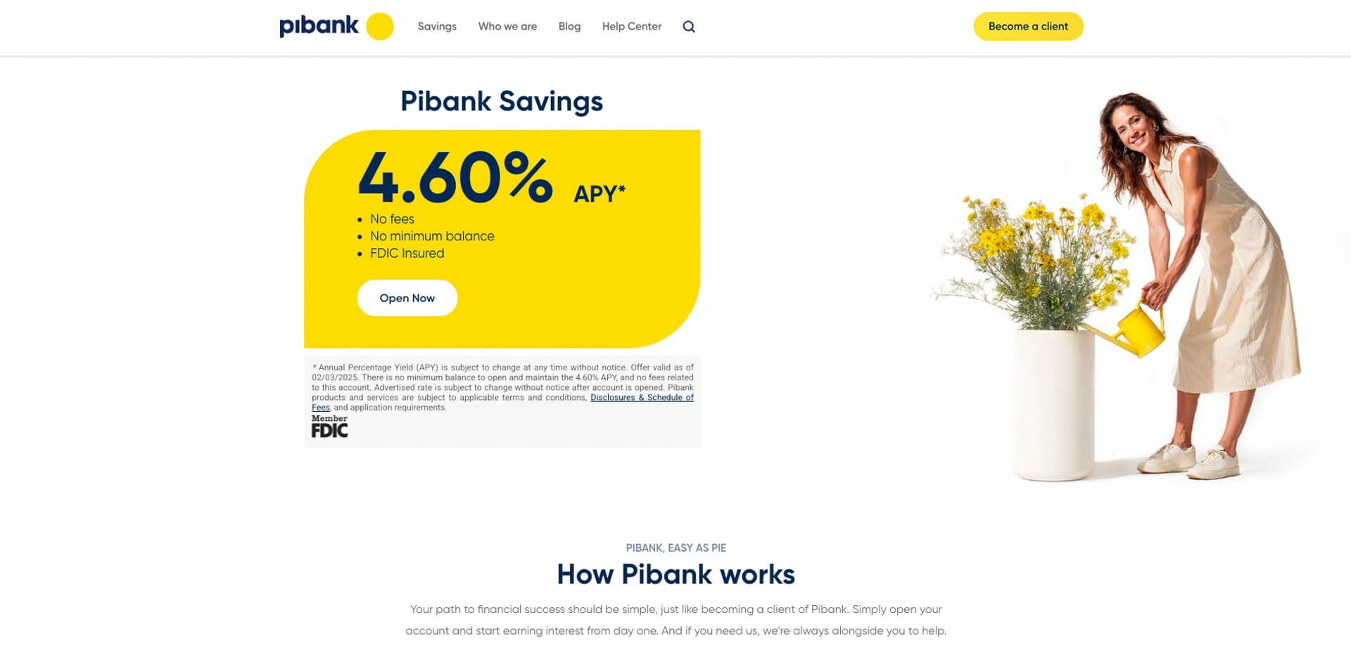 Pibank is an all-digital direct banking solution launched in the U.S. in 2024. The rate is variable and subject to change without notice. 