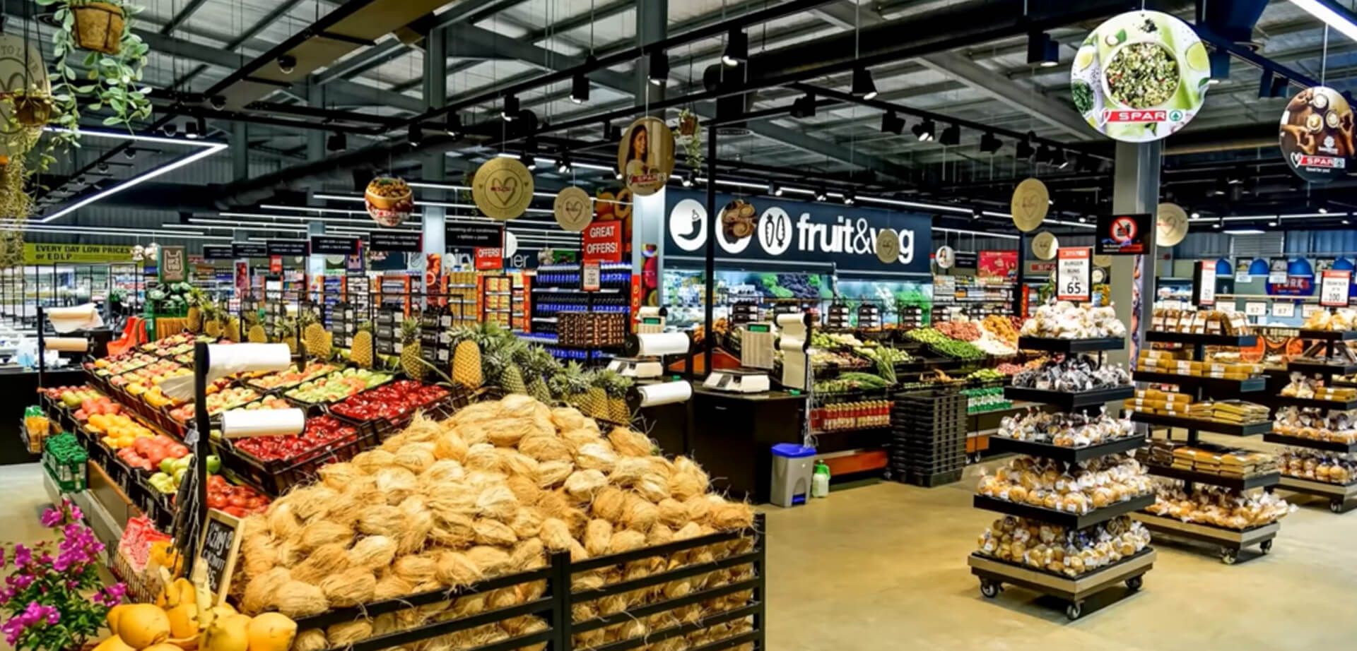 Die Inneneinrichtung des SPAR-Supermarkts in Colombo, Sri Lanka