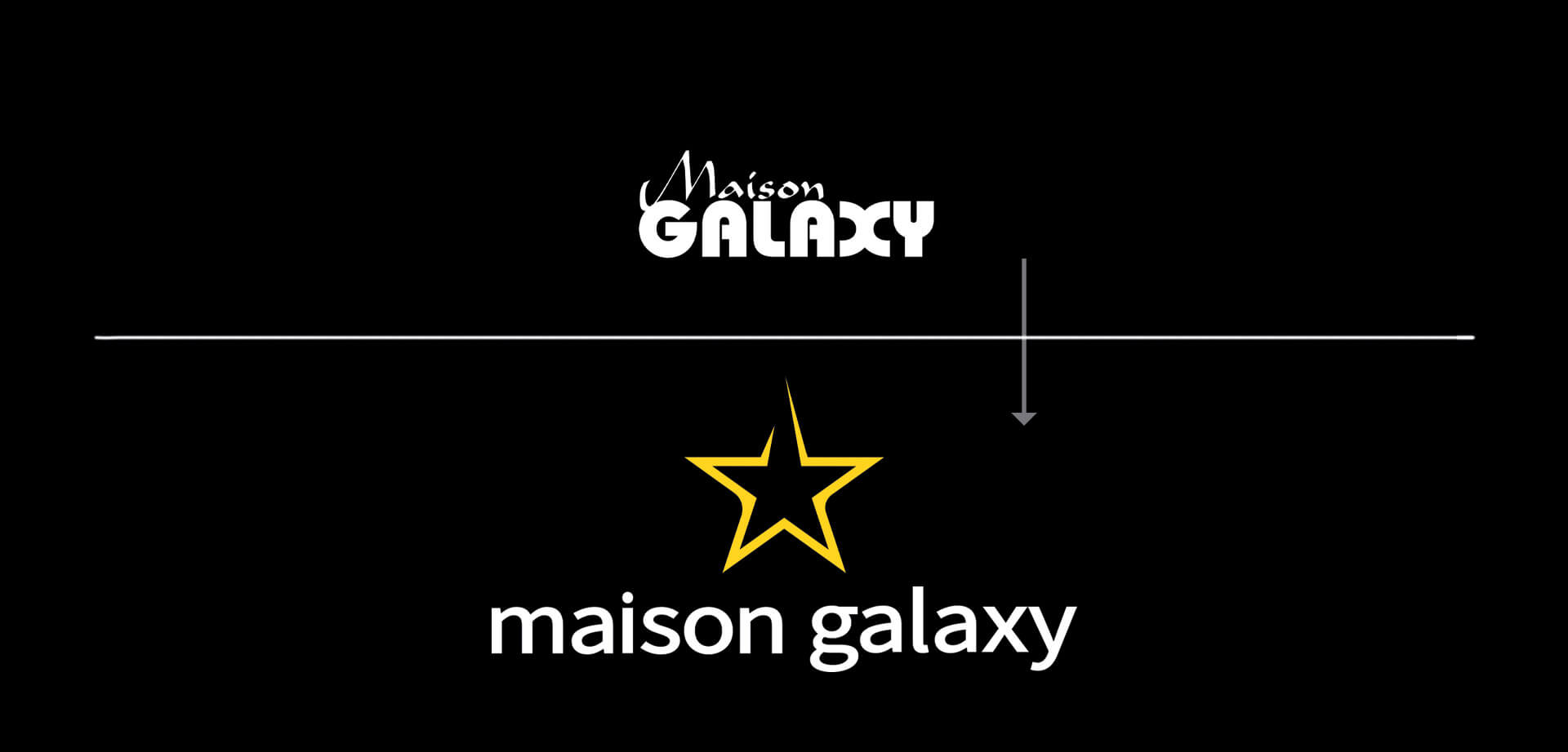 Maison Galaxy brand logo evolution