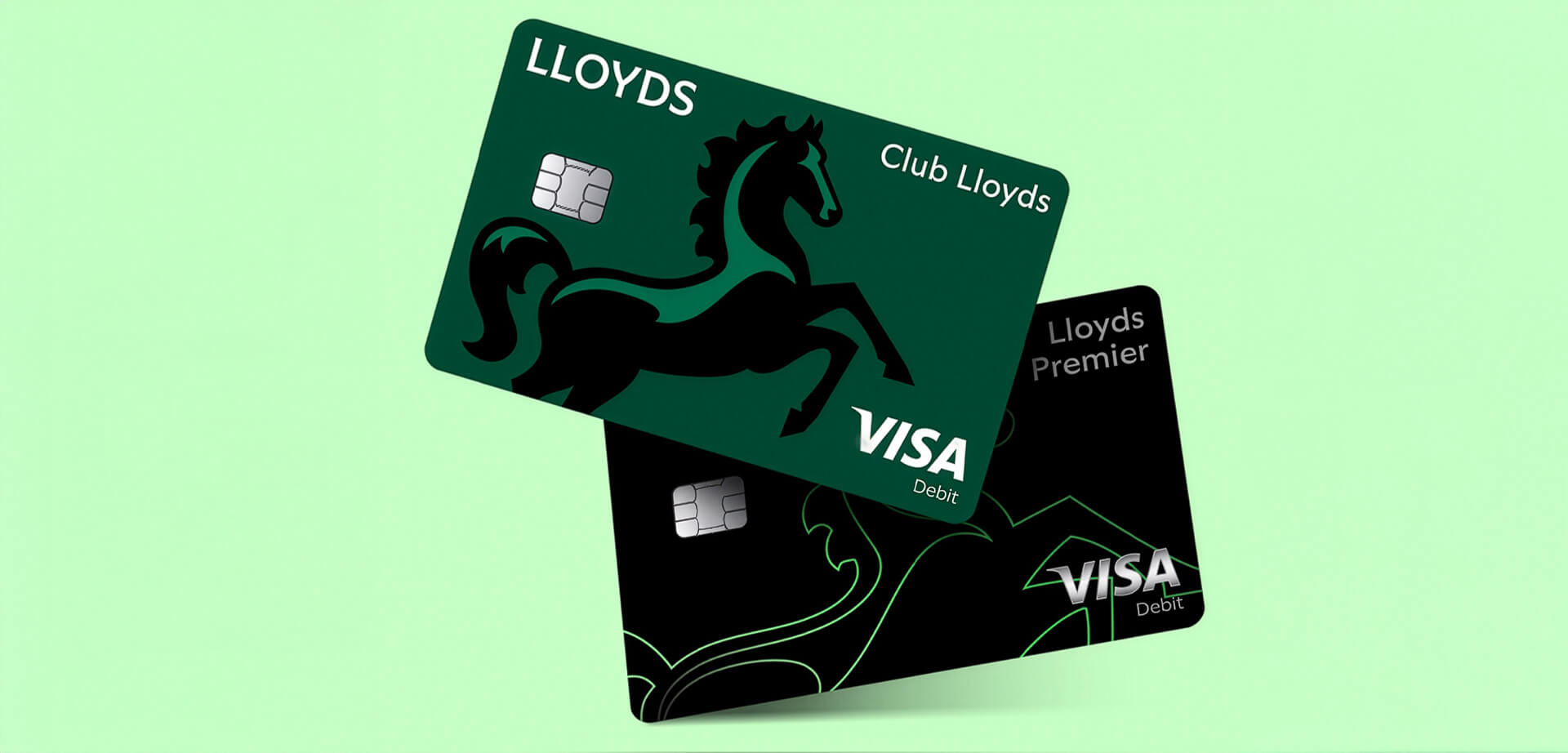 Promotional banking materials from Lloyds Bank, highlighting two specific account types.
