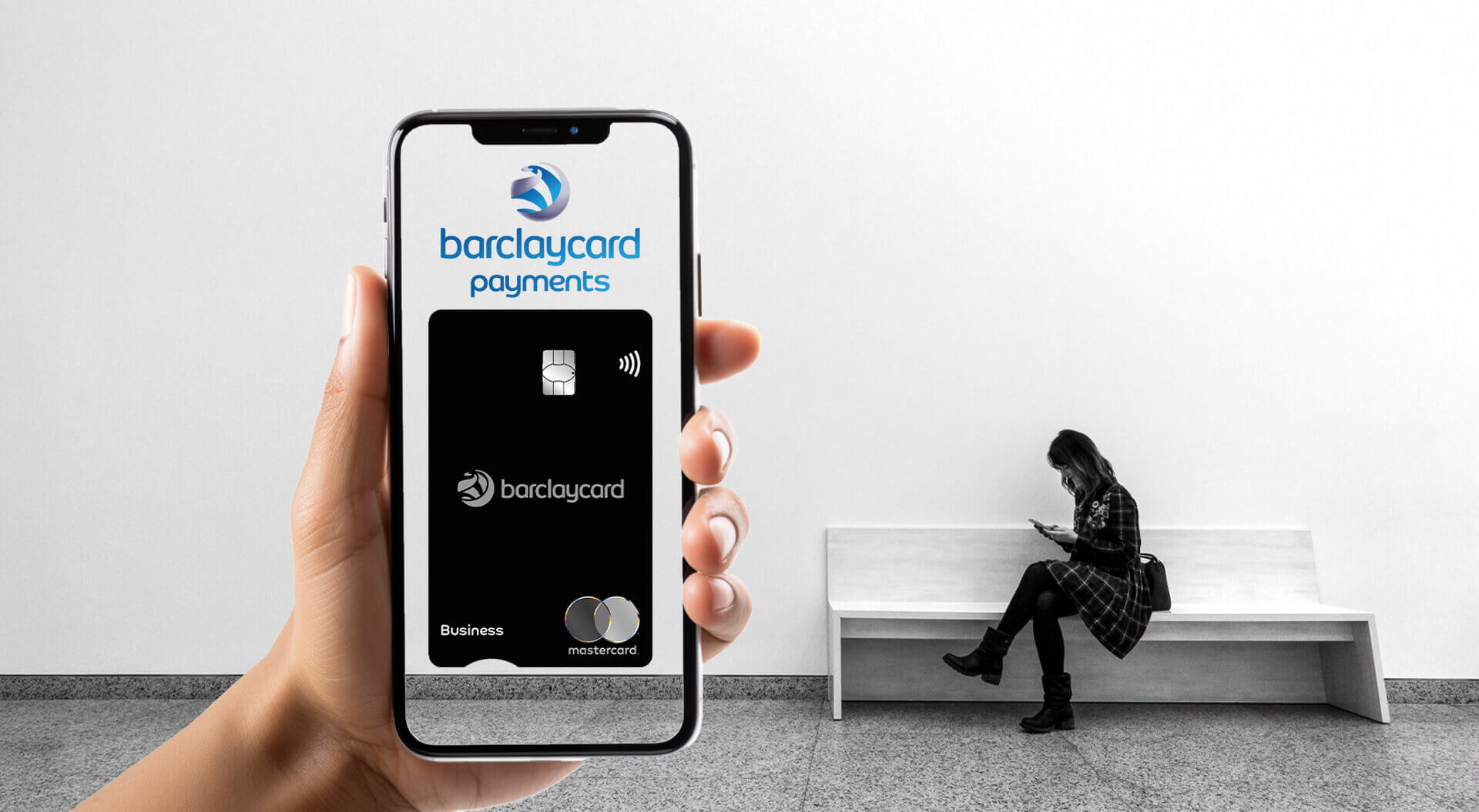 Barclaycard Business Mastercard displayed on a smartphone screen, showcasing options for credit cards designed to manage business expenses and cash flow. 