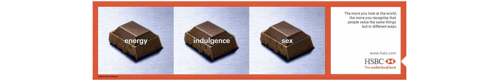 This image is from a famous HSBC marketing campaign designed to highlight different cultural perspectives on the same subject.