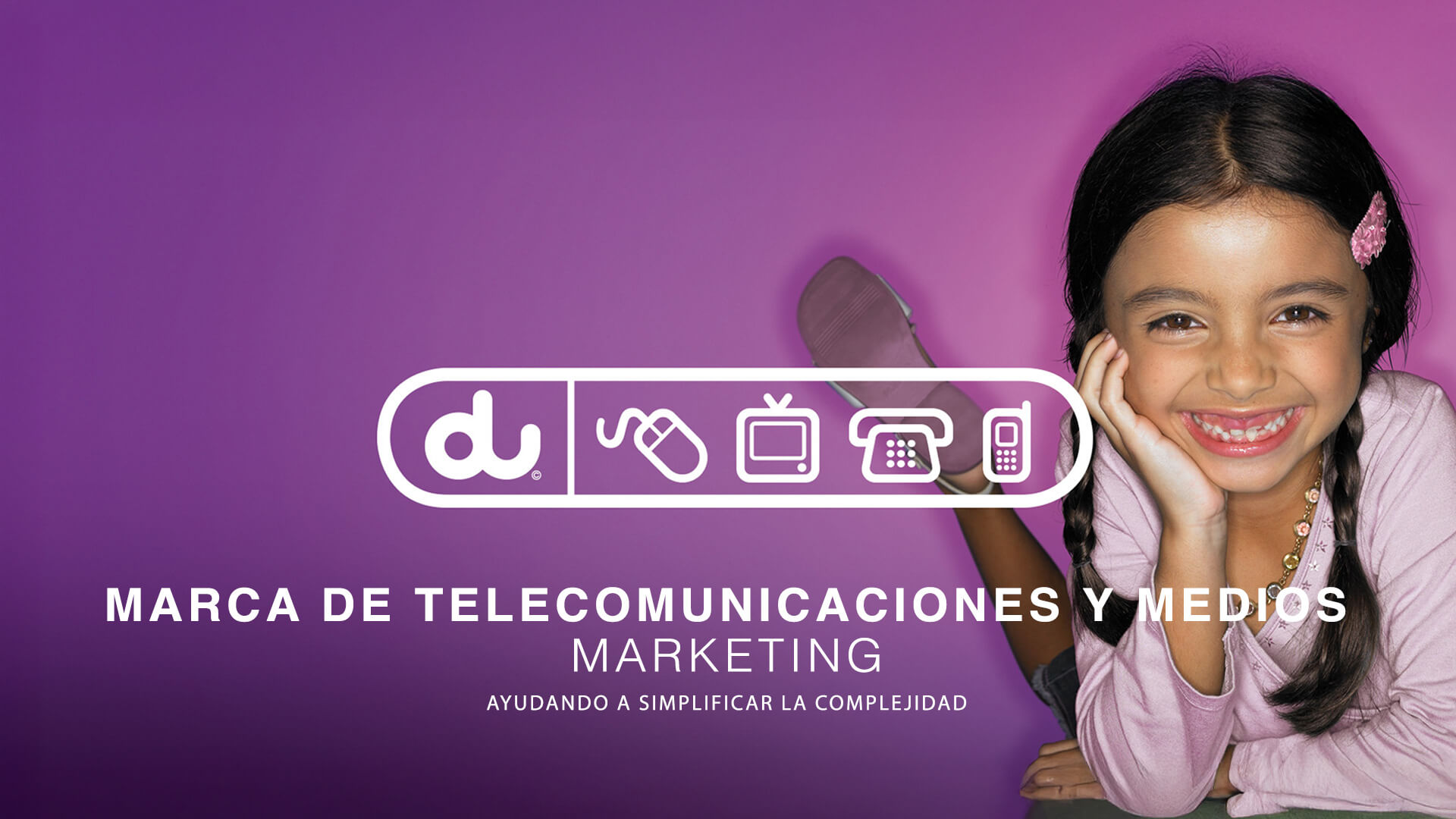 This image showcases branding for Du, a major telecommunications operator in the United Arab Emirates.