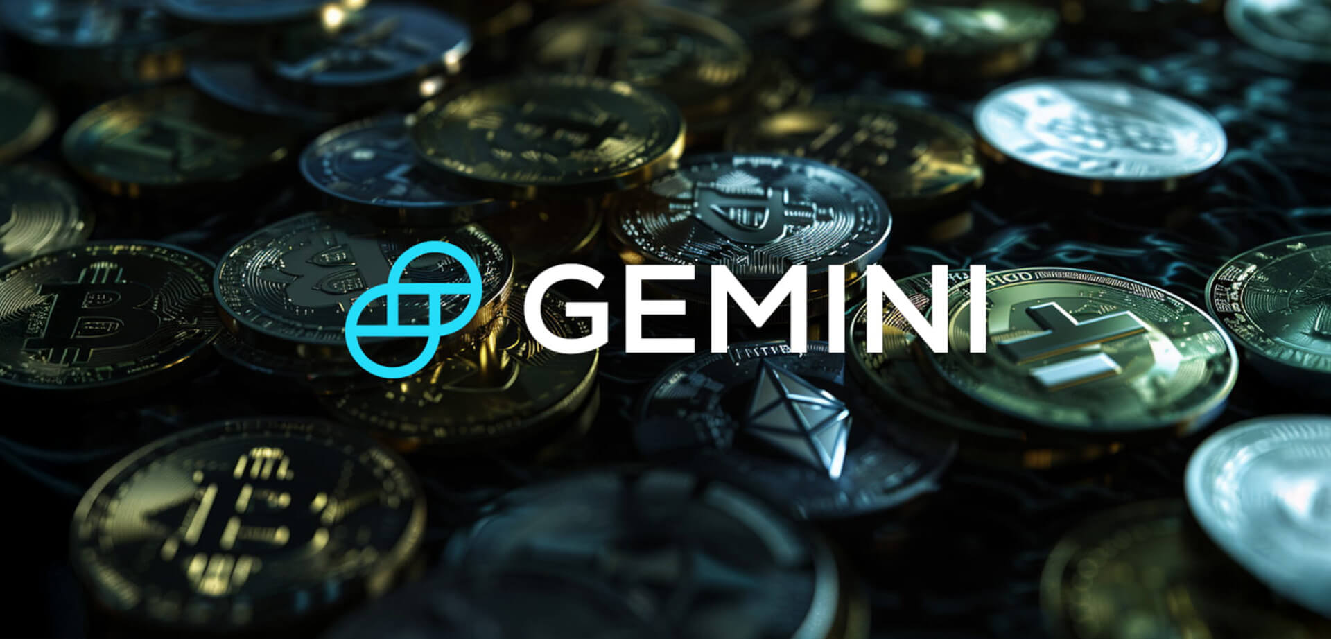 The image depicts the logo for Gemini, a cryptocurrency exchange and custodian founded by Cameron and Tyler Winklevoss.