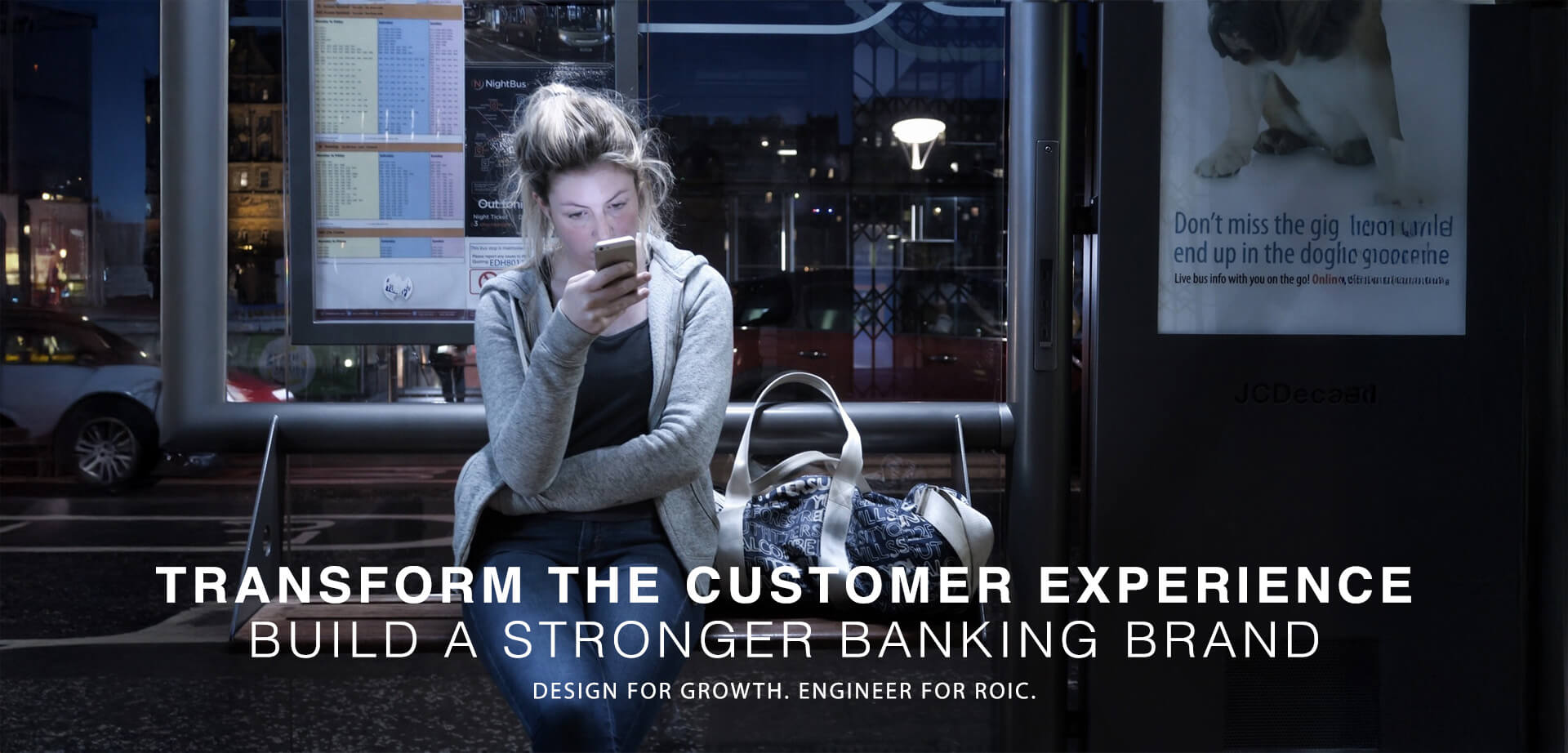 The advertisement in the image is for an integrated banking or financial services campaign targeting corporate and retail 
