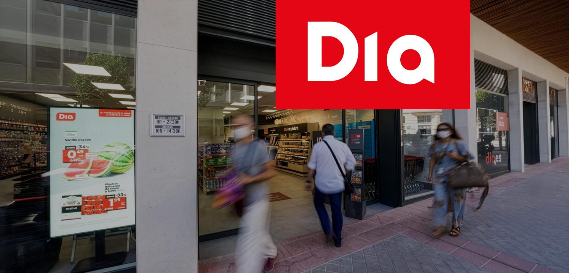 Dia (Distribuidora Internacional de Alimentación), a prominent Spanish multinational supermarket chain. The brand operates as a neighborhood-focused convenience retailer, providing everyday groceries and fresh food.