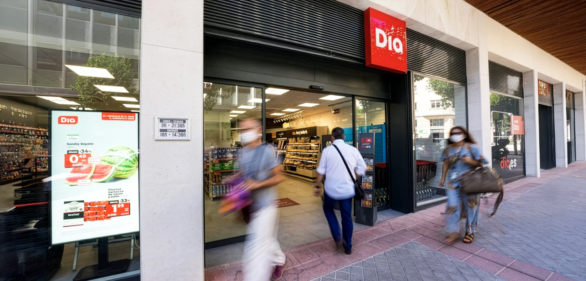 This is a DIA supermarket, a popular international discount grocery chain originally from Spain. The company operates thousands of neighbourhood stores that are usually located very close to residential areas for quick, convenient daily shopping.