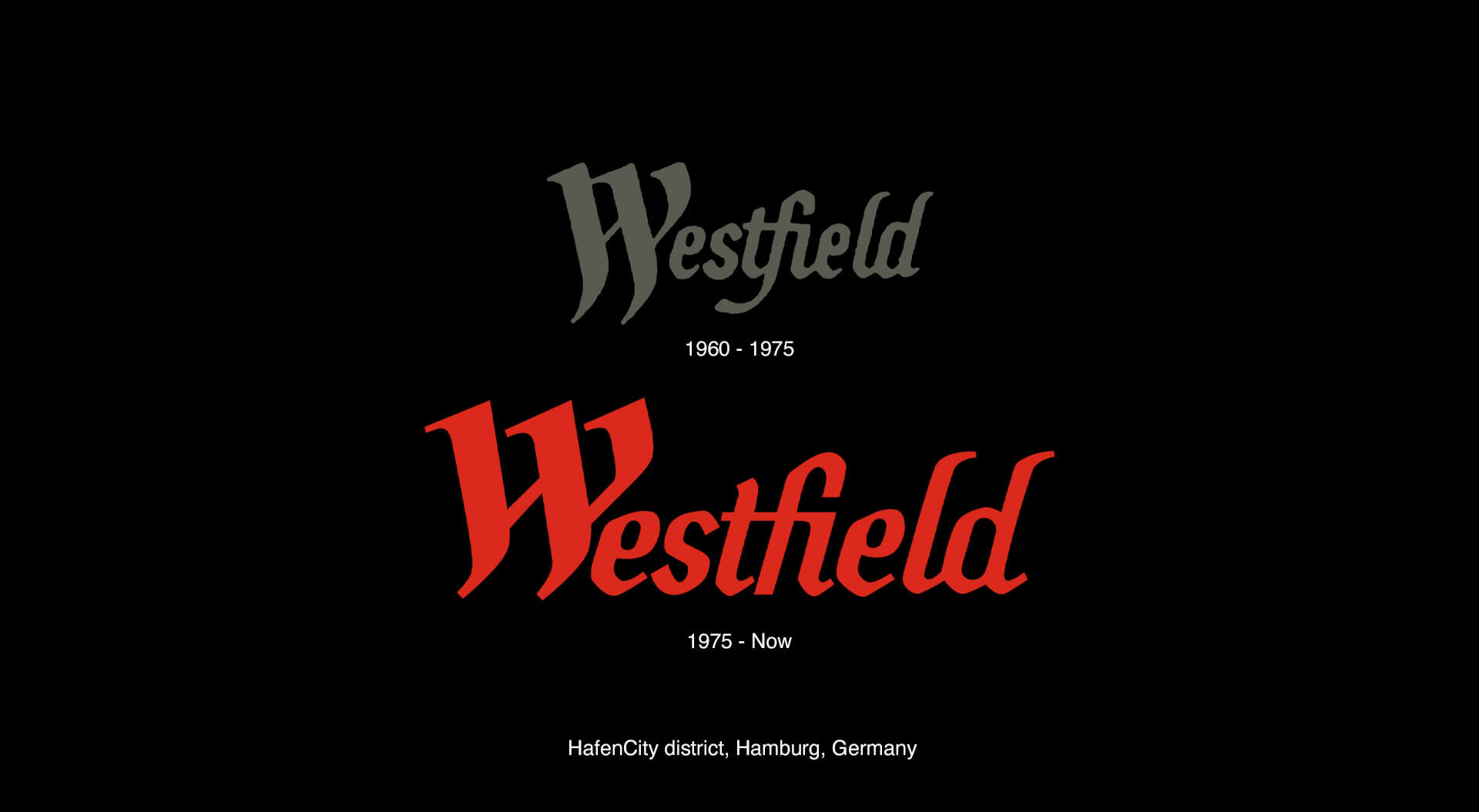 Westfield logo development 1960-1975-Now