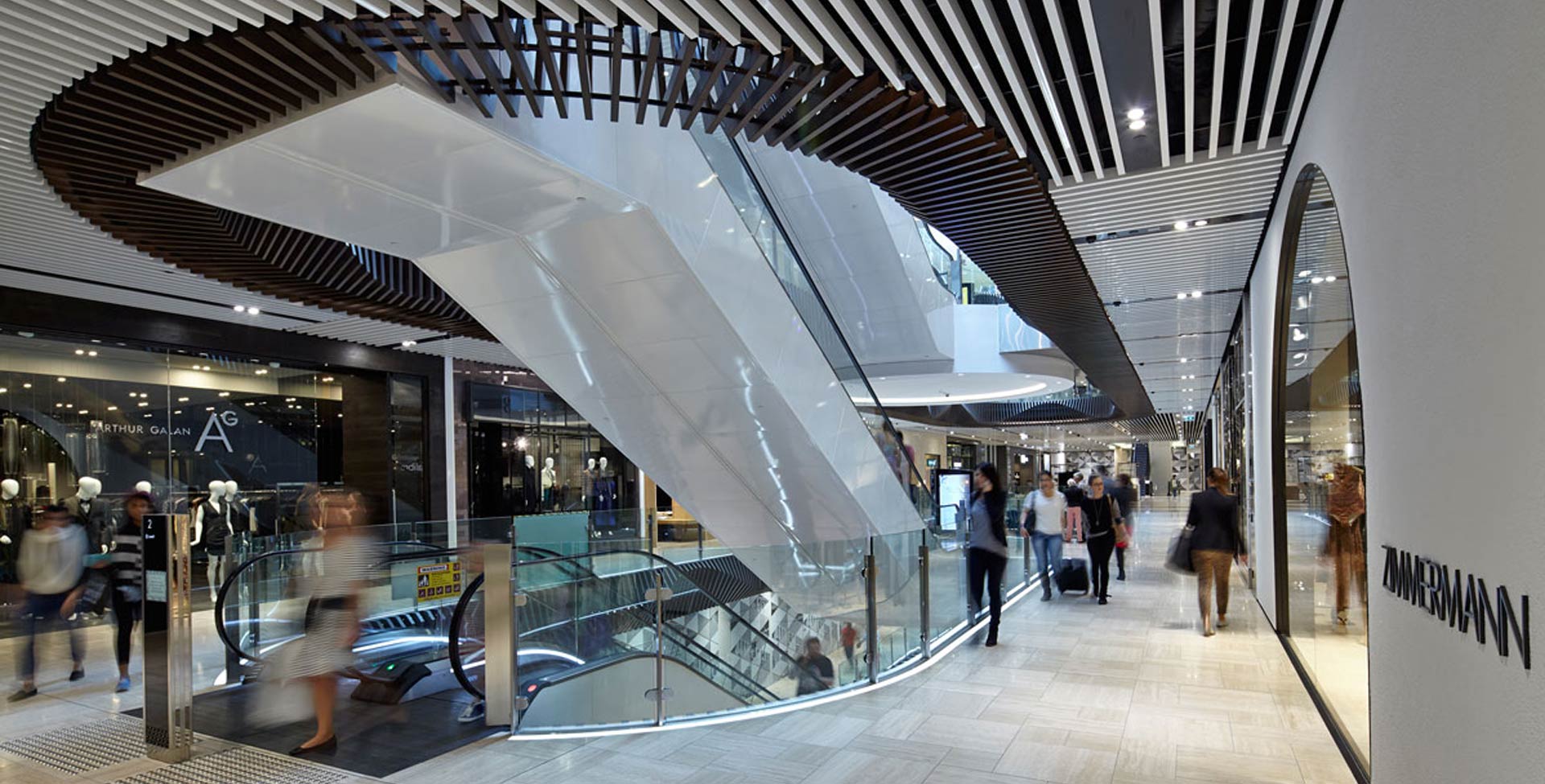 Emporium Mall Melbourne - successful design and branding concepts escalator circulation