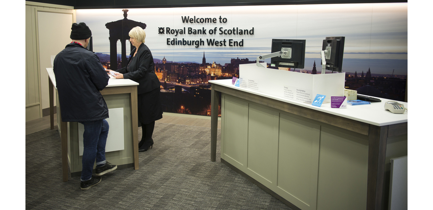 Royal Bank of Scotland customer reception point concept