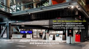 NAB branch entrance digital ATM's - Transform your bank branches with digital-first design solutions