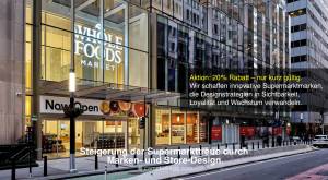 Whole Foods NYC – Eingangsbereich. Wir schaffen innovative Supermarktmarken, die Designstrategien in