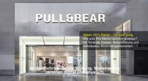 Pull&Bear-Filiale, Außenansicht London - Wie wird Ihre Marke räumlich erlebbar? Mit Tonalität, Farbe
