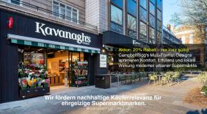 Kavanagh's Local Belsize Park, London – Eingang. CampbellRigg's Multi-Format-Designs optimieren Kom
