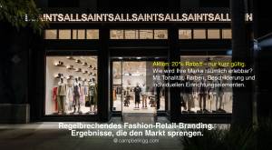 Außenansicht des AllSaints Stores - Wie wird Ihre Marke räumlich erlebbar? Mit Tonalität, Farben, B