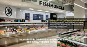 Interior de la tienda Whole Foods en Nueva York, sección de pescadería: CampbellRigg crea marcas de 