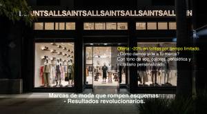 Entrada a la tienda All Saints. ¿Cómo damos vida a tu marca? Con tono de voz, colores, señalética y