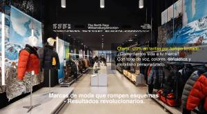 Interior de la tienda The North Face. ¿Cómo damos vida a tu marca? Con tono de voz, colores, señalé