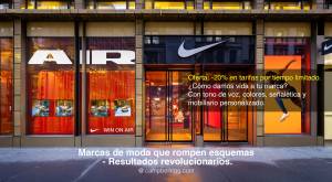 Entrada a la tienda Nike Air. ¿Cómo damos vida a tu marca? Con tono de voz, colores, señalética y 