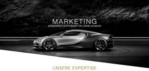 Markenidentität und Marketingdienstleistungen – Bankwesen für vermögende Privatkunden – Bugatti Tour