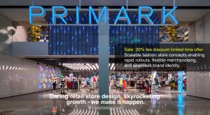 Primark Westfield London Entrance - Modular Scalable fashion store concepts enabling rapid rollouts,