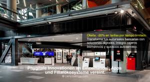 Vestíbulo de entrada de la sucursal NAB. Banca digital orientada al futuro - Transforma tus sucursal