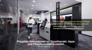 Vestíbulo de entrada de la sucursal NAB. Banca digital orientada al futuro - Transforma tus sucursal